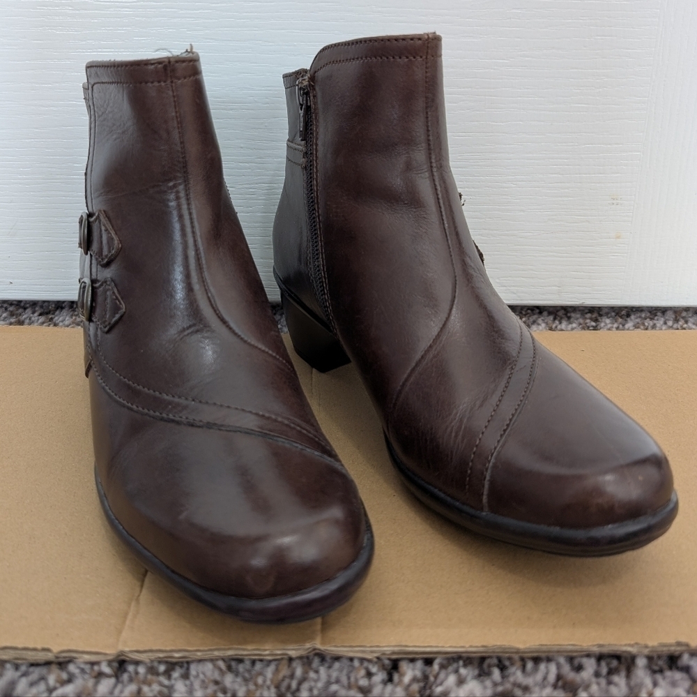 Clark’s Brown Leather Booties - Picture 2 of 12